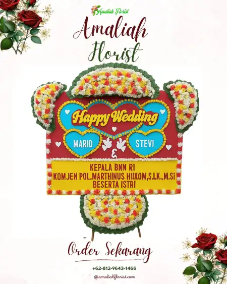 Papan Bunga Pernikahan Bogosari